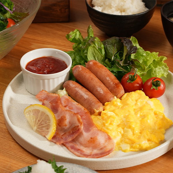 Dishes from the buffet